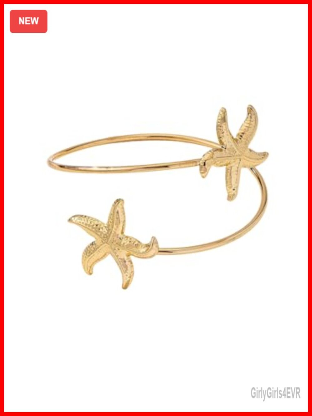 Copper Arm Cuff Bracelet Floral Starfish Bangle Jewelry